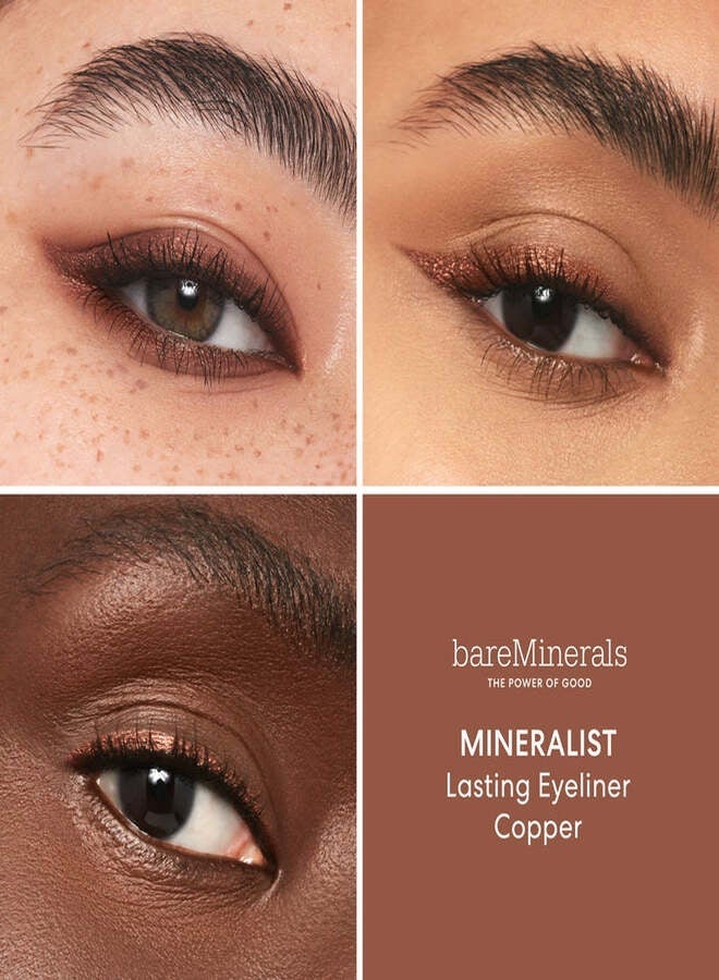 bareMinerals Mineralist Lasting Eyeliner – Copper | Long-Wear Waterproof Creamy Retractable Pencil Eyeliner with Avocado Oil & Aloe Vera – 0.35 g - Image 2