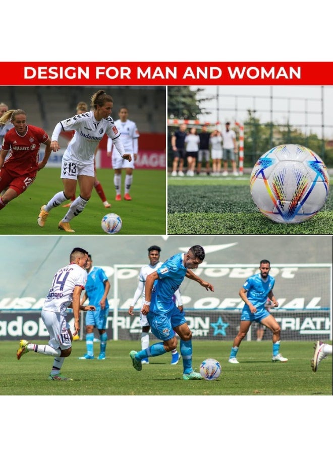 پلائنکس كرة قدم لتدريب كرة القدم موديل كأس العالم 2022 من فيفا مقاس 5 الأفضل للعب في الأماكن المغلقة والخارجية  - Image 5