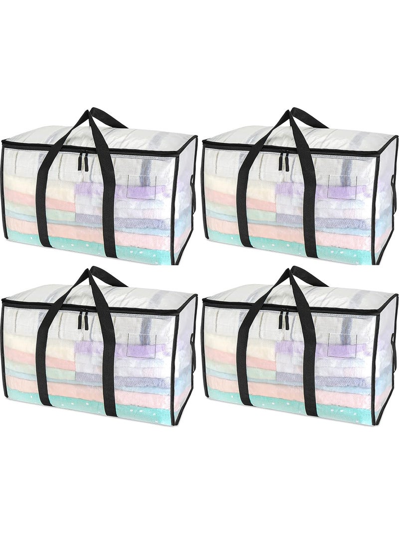 Uwals 4-Pack Heavy Duty Storage Bags, 92L Foldable Closet Organizer Storage Container, Large Moving Boxes with Backpack Straps, Storage Bins – Packing Bags & Moving Bags - Image 1