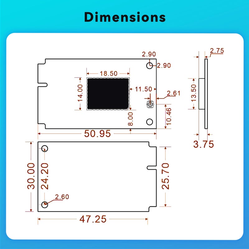 Heltec Automation Heltec WiFi HaLow Module Mini PCIe with Debug Board - IEEE 802.11ah 1km Range 32.5Mbps 902-928MHz, 802.11ah Halo for IoT Smart Home Industrial Automation (HT-HC01P) - Image 5