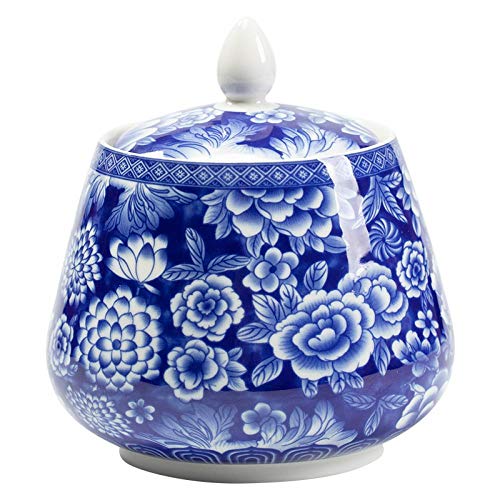 Eitonbu Ceramic Blue and white Sealed Coffee Food Storage Jar Canister with Lid - Image 1