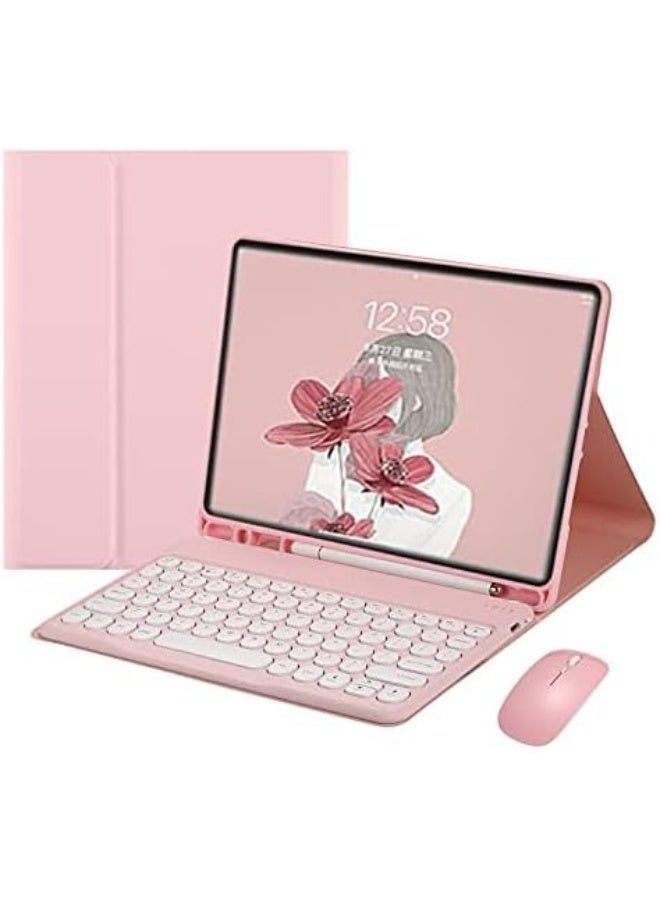 Keyboard for iPad Pro 13 Inch 2024 M4 7th Gen Keyboard Case with Mouse Cute Round Key Color Keyboard Wireless Detachable Keyboard Cover - Image 1