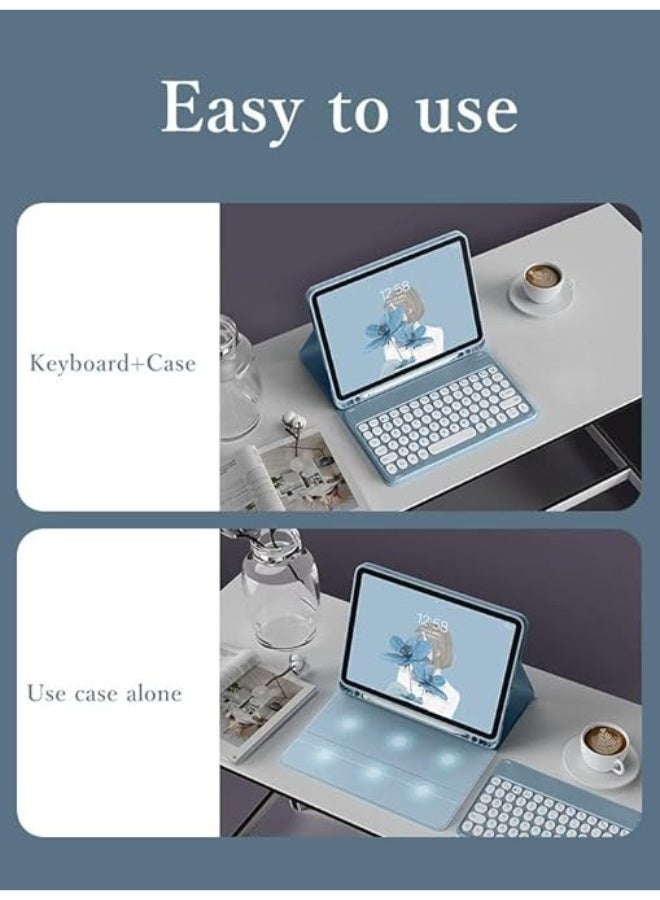 Keyboard for iPad Pro 13 Inch 2024 M4 7th Gen Keyboard Case with Mouse Cute Round Key Color Keyboard Wireless Detachable Keyboard Cover - Image 3