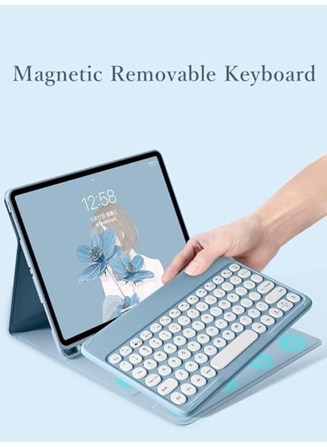 Keyboard for iPad Pro 13 Inch 2024 M4 7th Gen Keyboard Case with Mouse Cute Round Key Color Keyboard Wireless Detachable Keyboard Cover - Image 2