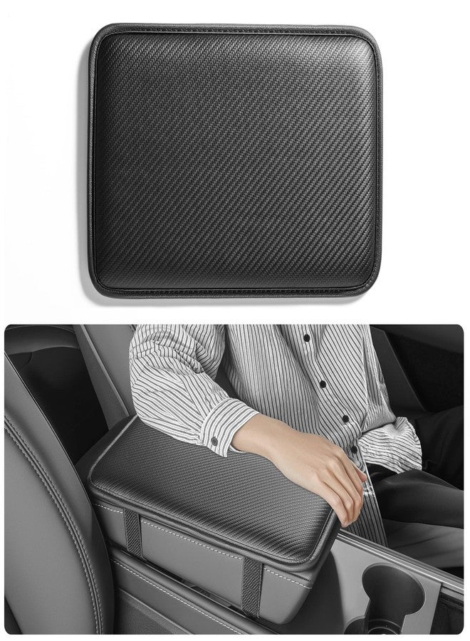 HighnessHwoo Car Center Console Cover Vehicle Armrest Covers Middle Storage Organizer Pad, Dog & Cat Paws Protetor, Carbon Fiber PU Leather, Waterproof, Anti-slip, Automotive Interior Accessories, Black, Size S - Image 1