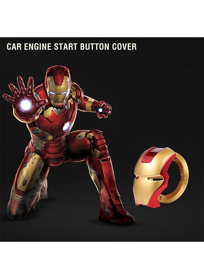 2 PCS Car Engine Start Button Cover ABS Car Ignition Switch Decorative Cover, auto Interior Ignition Accessories Iron Man Mark car Two-Color Start Ring, - Image 2