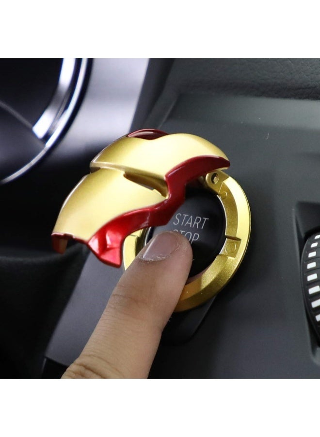 2 PCS Car Engine Start Button Cover ABS Car Ignition Switch Decorative Cover, auto Interior Ignition Accessories Iron Man Mark car Two-Color Start Ring, - Image 3