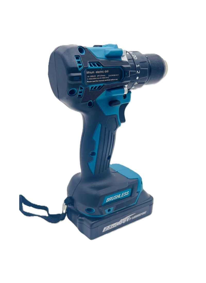 BONAI - Powerful 88VF Cordless Hammer Drill Set: 10mm Capability, 2500 RPM Speed, 24 Accessories, Perfect for Metal, Wood, and Wall Projects with Twin Batteries - Image 1