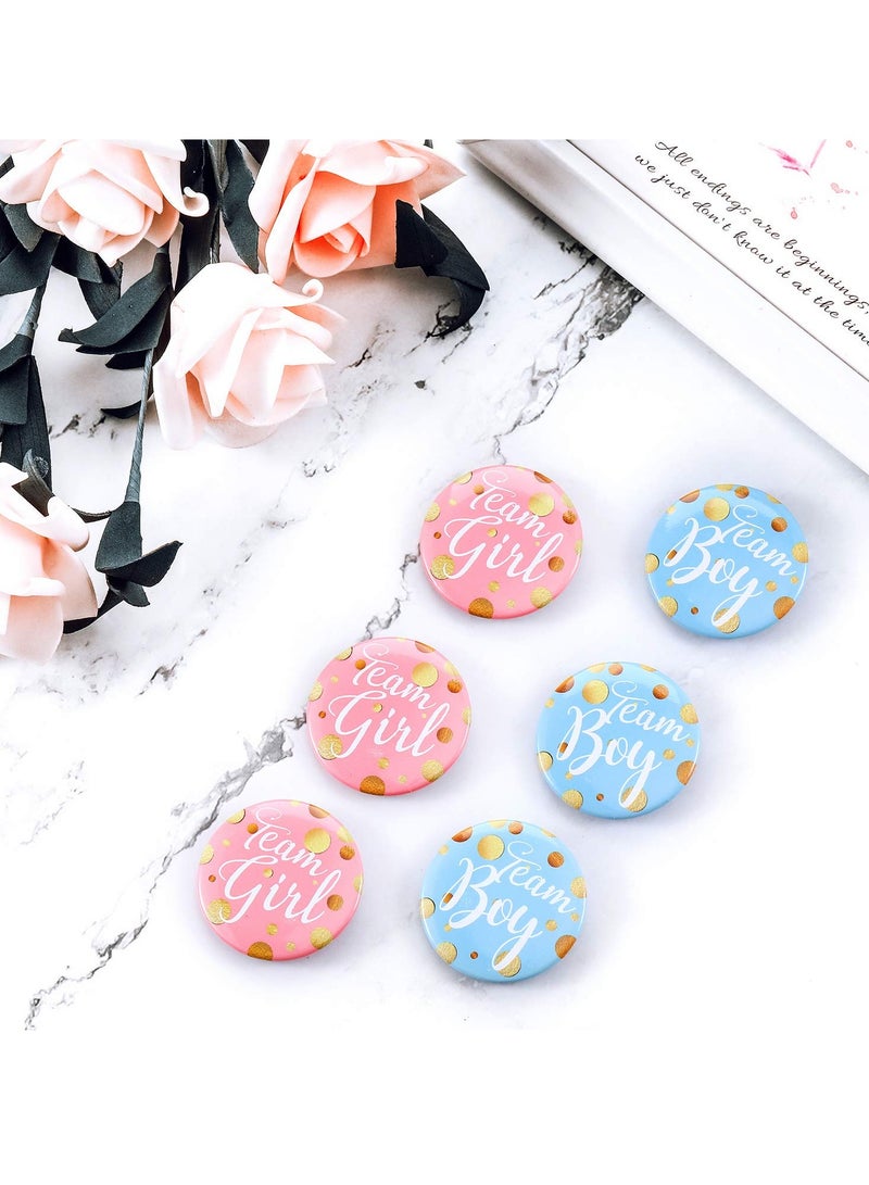 Excefore Gender Reveal Pins, 60 Pcs Team Girl and The Boy Button Pin, Baby Shower Pink Blue Pins for Baby Shower Party Favors Baby Shower Party Favors Gender Reveal Party Supplies (1.5 Inches) - Image 5