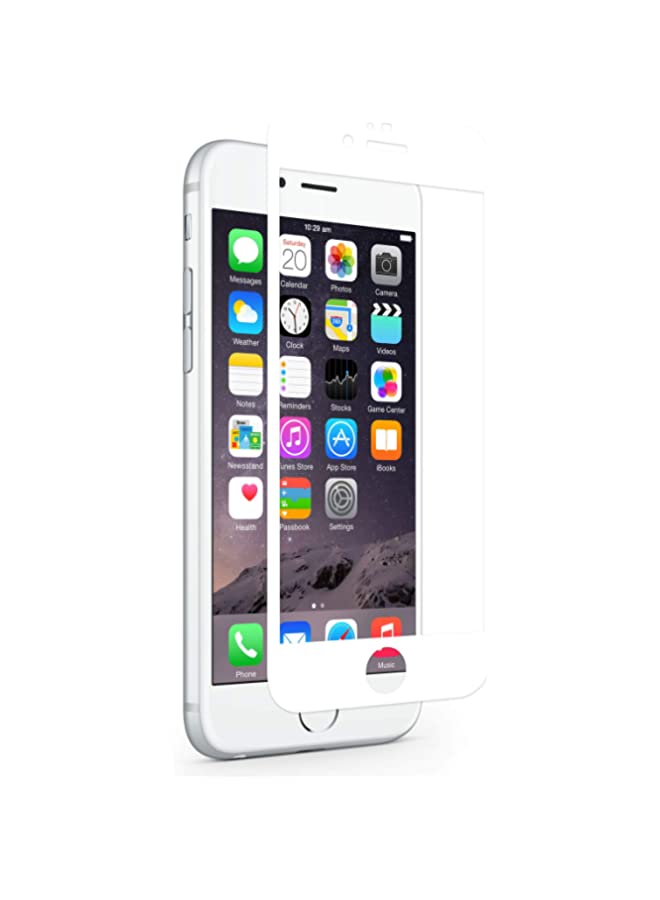 vesus Apple iPhone 6 / 6S Screen Protector Glass Guard Full Glue Edge To Edge Screen Guard for Apple iPhone 6 / 6S (White) 