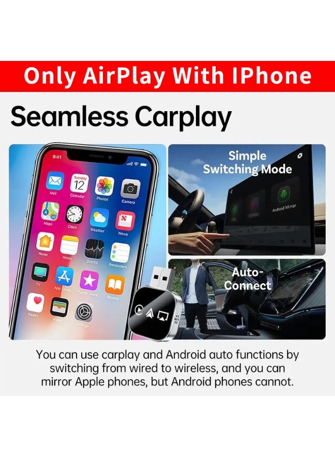 VICTGOAL Upgrade 3 in 1 AirPlay with Wired to Wireless Carplay Adapter, Screen Mirror - Image 4