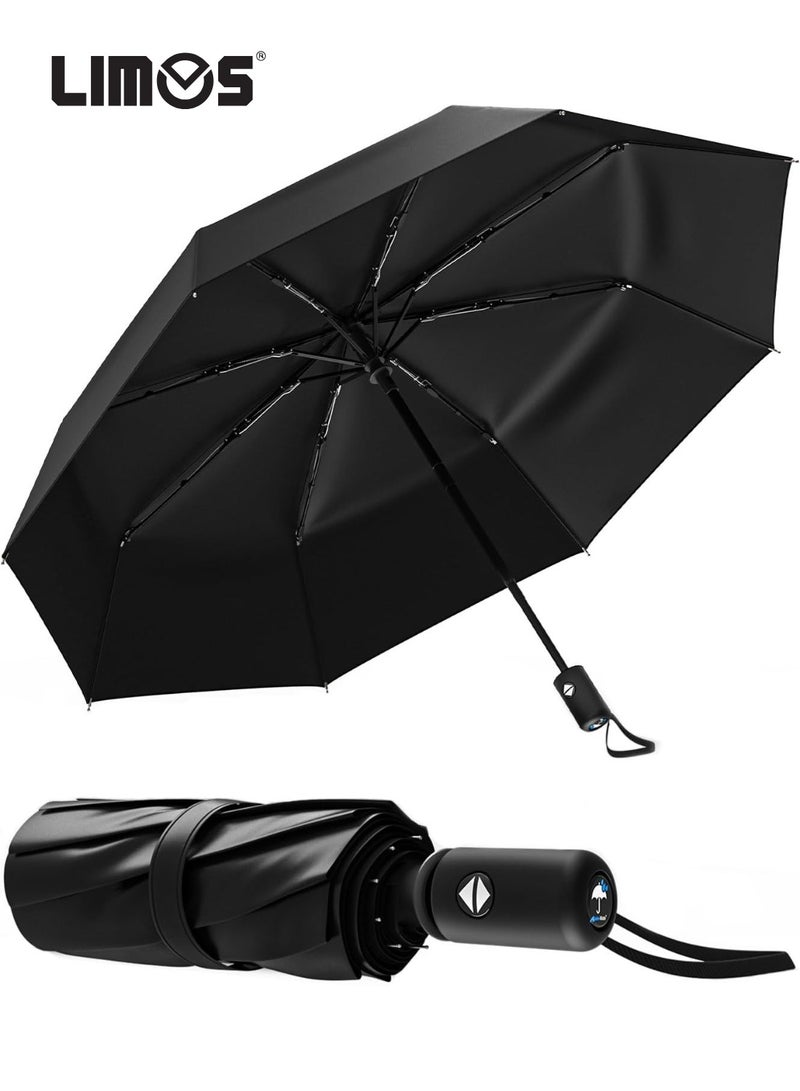 LIMOS UV Travel Umbrella for Sun Protection – Compact Windproof Folding Umbrella with Auto Open/Close, Sun & Rain Protection, 9-Rib Reinforced Canopy, Portable for Adults & Kids - Image 1