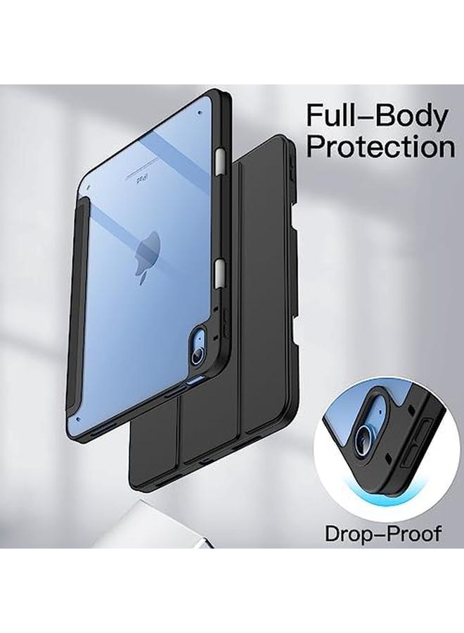 Jetech Case For Ipad 10 10.9 Inch 2022 Model 10Th Generation With Pencil Holder Clear Transparent Back Shell Slim Stand Shockproof Tablet Cover Auto Wake Sleep Black - Image 3