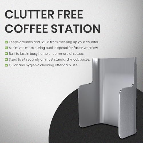 Rattleware Stainless Steel Espresso Knock Box Splash Guard for Home, Cafe, Restaurant, Hotel - Coffee Splash Guard Accessory for Baristas, Dishwasher Safe, Home Espresso Stations - Image 2
