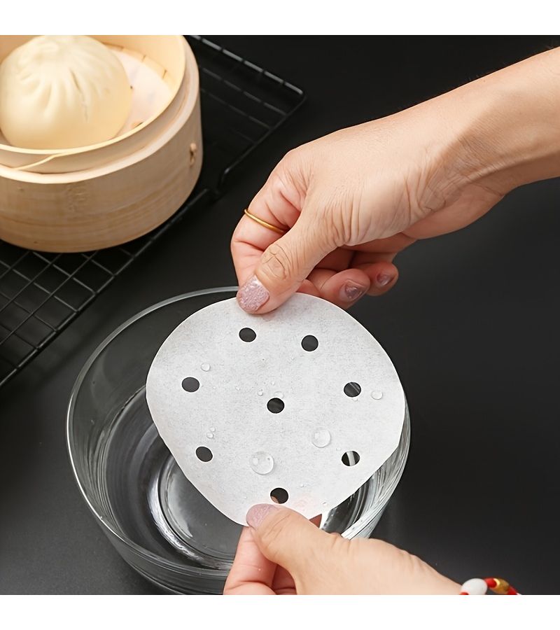 200pcs Non Stick Steamer Liners For Air Fryer And Microwave Round Disposable - Image 5