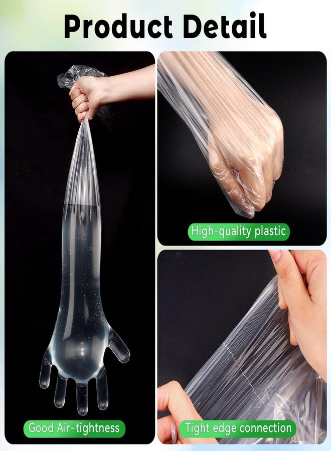 JOLYEAK 50 Pcs Plastic Long Arm Gloves, 35.4 in Veterinary Insemination Glove, Long Shoulder Length Disposable Gloves for Field Dressing Gutting - Image 5