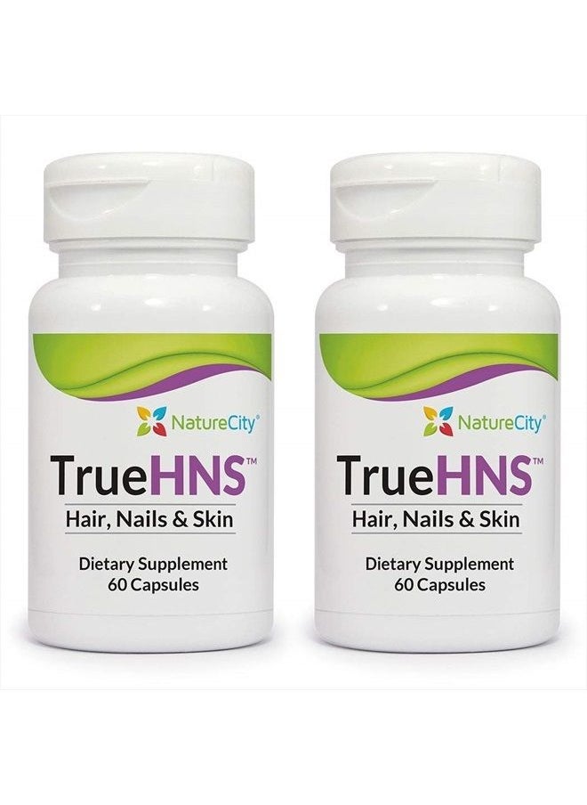 NatureCity True-HNS Hair Skin Nail Cynatine Keratin Supplement - Hair Skin & Nails Support 60 Veggie Capsules (2 Pack)  - Image 1