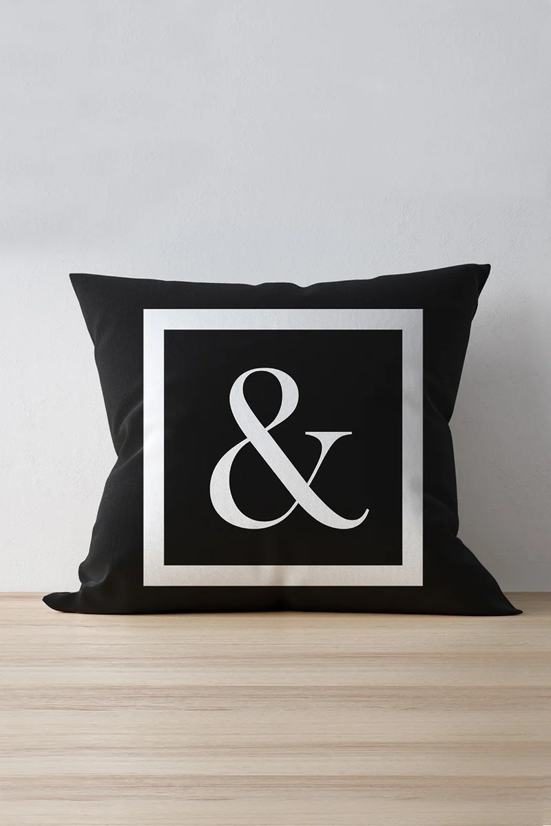 Cango Home Lettered Throw Pillow Case - & Letter - 43X43 cm