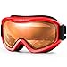 JULI Eyewear Juli Kids Ski Goggles,Snow Snowboard Goggles Boy Girl Snowmobile Skiing Skating Age 3-8 (Red Frame/Orange - Image 2