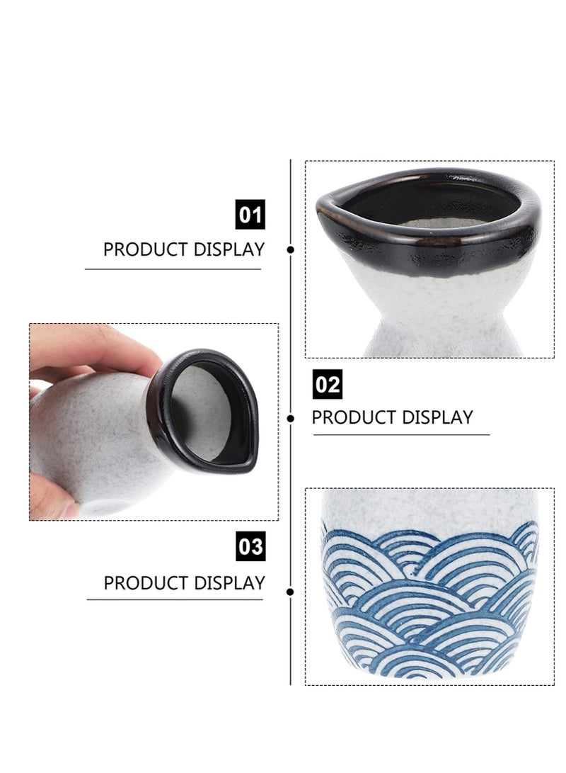 Y&D Porcelain Bottle Set, Japanese Pottery Cups Crafts, Hand Painted Design Sushi Restaurant Style, Traditional Ceramic Tea for Home Party Gadgets 1 Drink Pot and 4  - Image 3