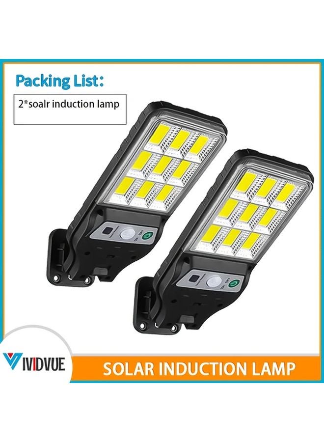 2pcs Solar LED Motion Sensor Lamp Outdoor Garden Wall Light - Image 1