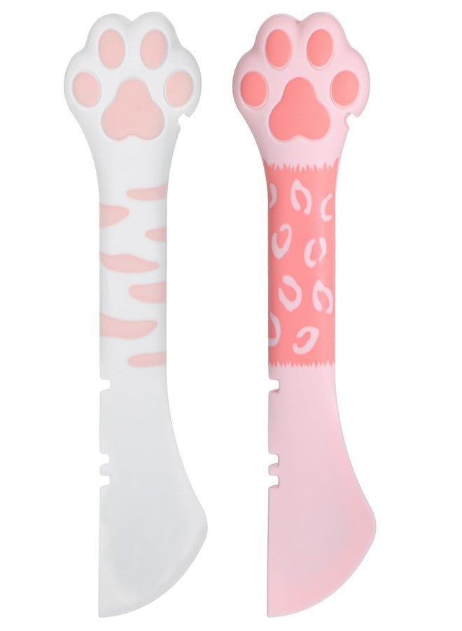 oruola ملاعق طعام القطط من أورولا، قطعتان، ملاعق للقطط للطعام الرطب، فتاحة علب سيليكون لطيفة للحيوانات الأليفة بمقبض على شكل مخلب قطة، ملعقة تقليب طعام الحيوانات الأليفة 5.1 × 1.57 بوصة، ملاعق خلط للقطط والكلاب، مستلزمات الحيوانات الأليفة - Image 1