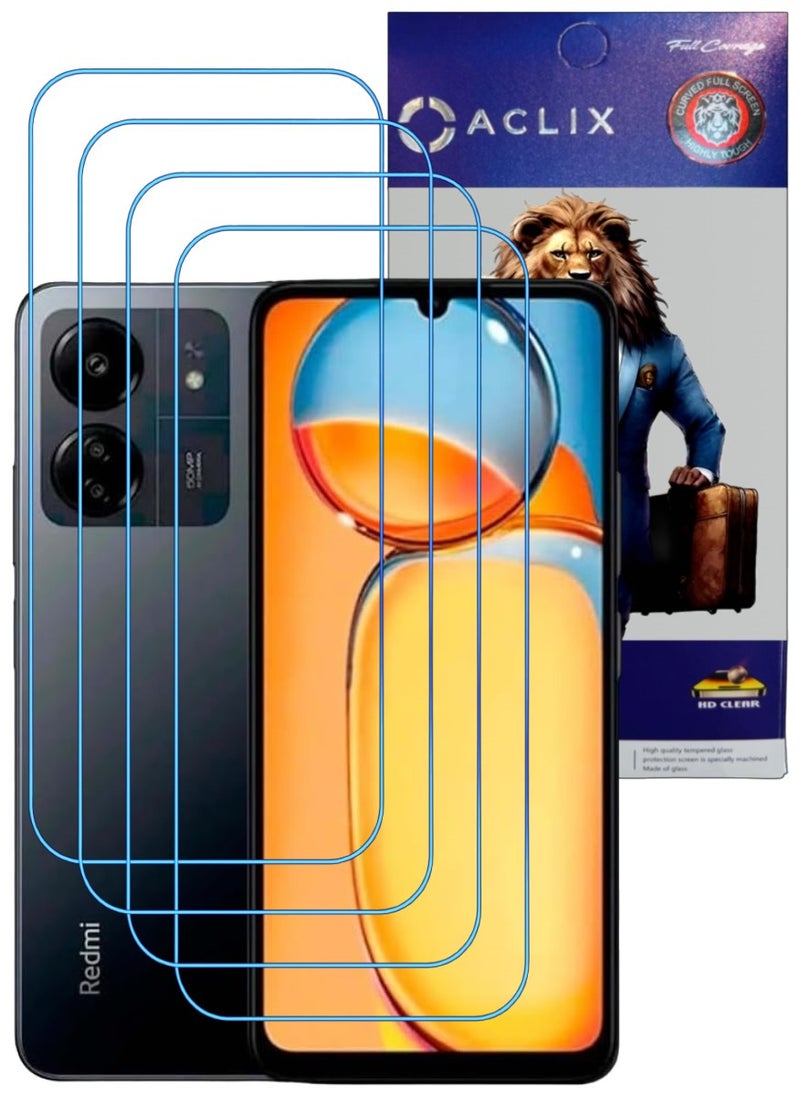 أكاليكس 4 قطع، حماية شاشة،  لهاتف شاومي  ريدمي 13C ، جودة ممتازة. - Image 1