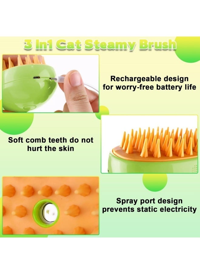 GRUCIY Steamy Cat Brush, 3 in 1 Cat Steamy Brush, Self Cleaning Steam Cat Brush, Cat Grooming Brush Pet Hair Brush for Removing Tangled and Loosse Hair - Image 3