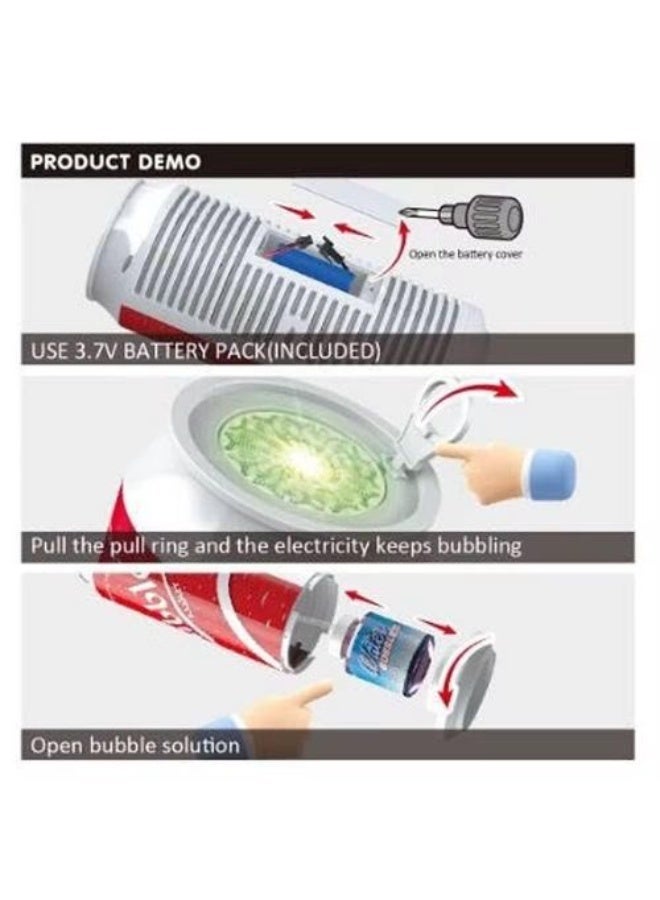 Automatic Cola Can Bubble Machine for Kids – 3.7V Bubble Maker with 12 Bubble Outlets, One-Click Operation, 360° Leak-Proof Design, Purple LED Light, Outdoor Party & Garden Bubble Toy with Bubble Solution and Rechargeable Battery for Kids Ages 3+ - Image 5