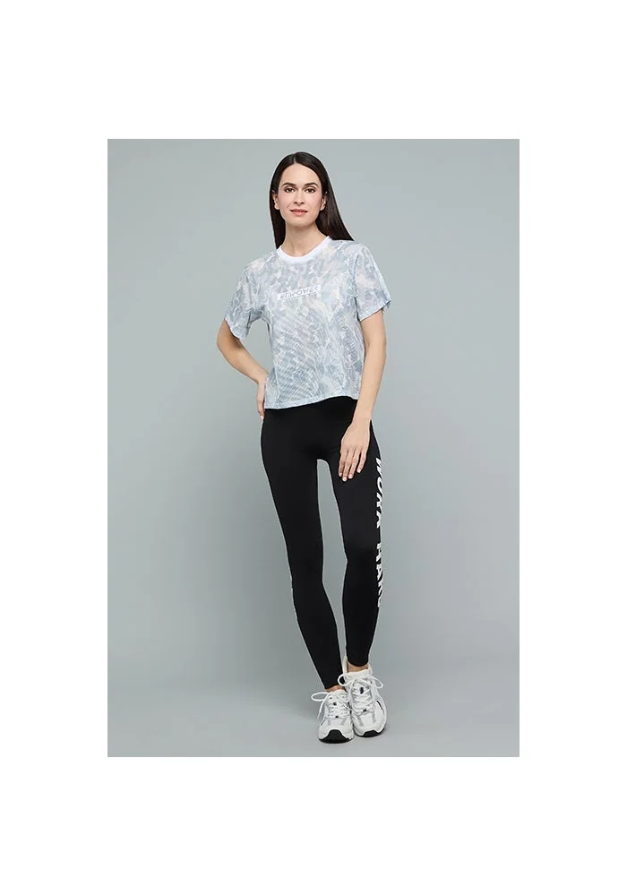 أر أند بي Patterned T-Shirt with Crew Neck and Short Sleeves