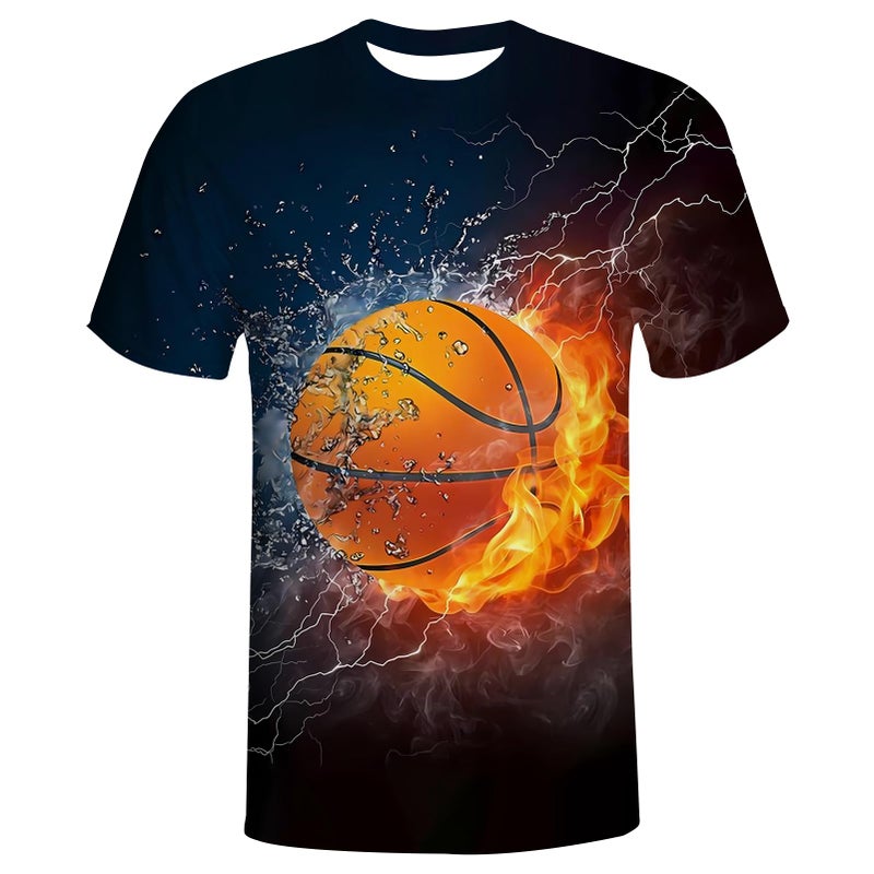 QiErDesign Basketball TShirts for Men Women Boys 3D Printed TShirts Short Sleeve Graphic Tees Shirt L - Image 2