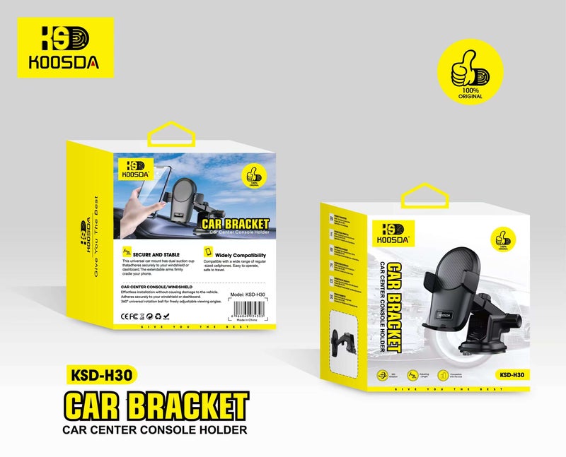 KOOSDA KSD-H30 Car Center Console Holder – Secure & Convenient Mobile Device Mount - Image 4