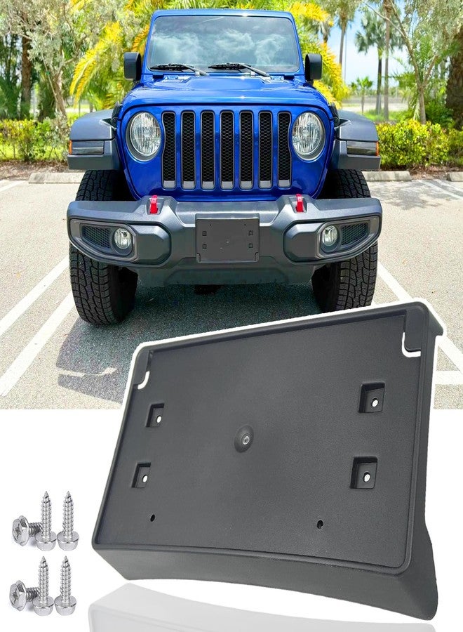 Wocch Front License Plate Frame Front Bumper License Plate Holder Mounting Bracket Cover for Jeep Wrangler JL JLU Gladiator JT 2018-2024 (for Plastic Bumper ONLY) Replace # 68293738AA - Image 1