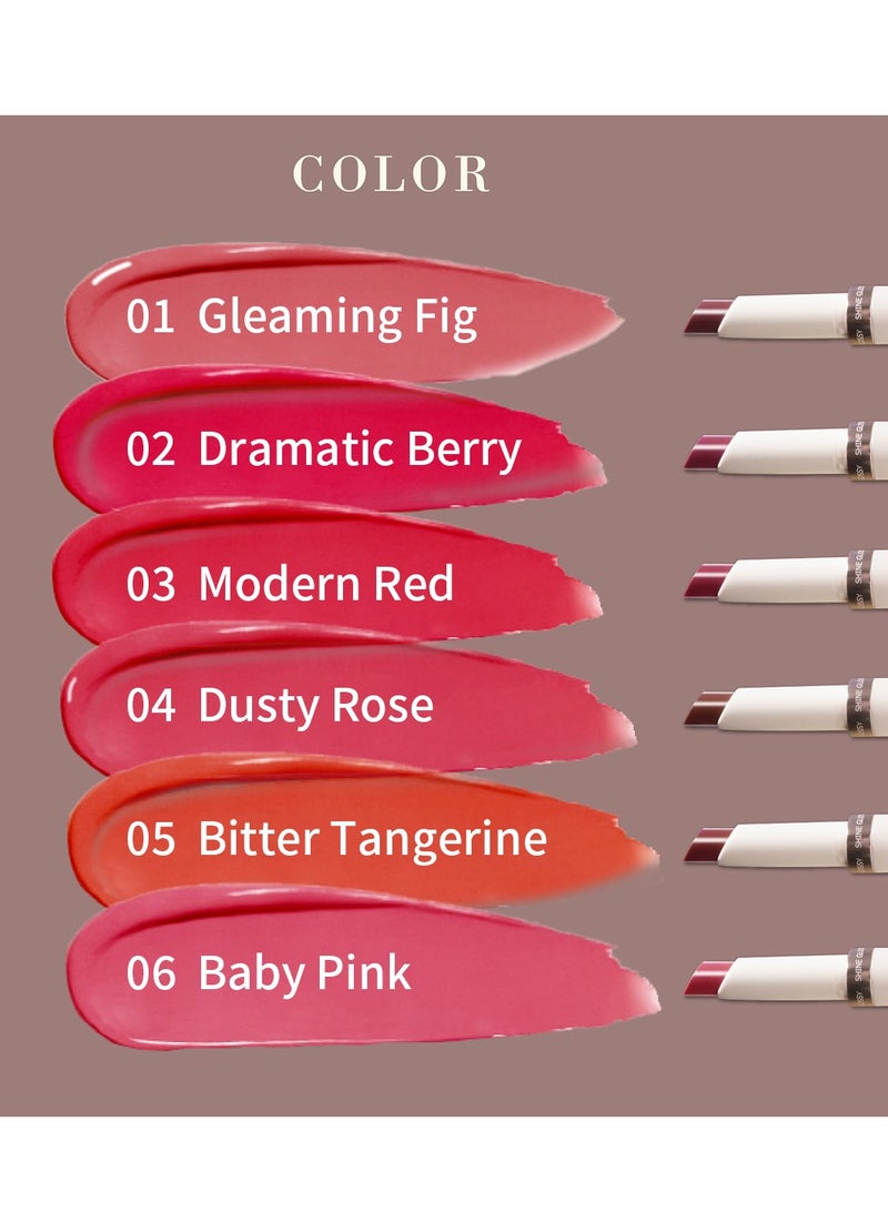MilleFee MilleFée Glow Lips Luster Lipstick for Anti-Falling & Highly Moisturizing Sparkling Finish-02 Dramatic Berry - Image 5