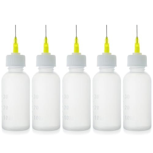 FJNATINH 30cc Needle Tip Glue Squeeze Bottle, Precision Tips Applicator Bottles, 5 Pack - Image 1