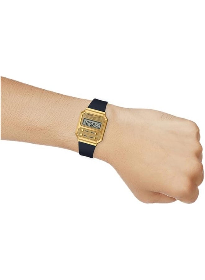 CASIO ساعة كاسيو للجنسين - A100WEFG-9ADF بقرص شفاف، حزام أسود - Image 4