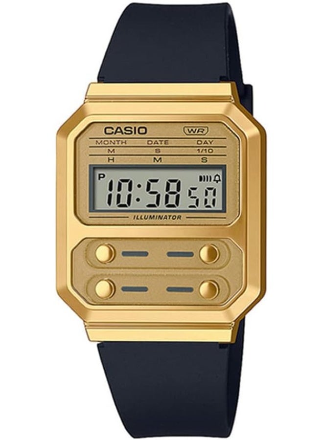 CASIO ساعة كاسيو للجنسين - A100WEFG-9ADF بقرص شفاف، حزام أسود - Image 1