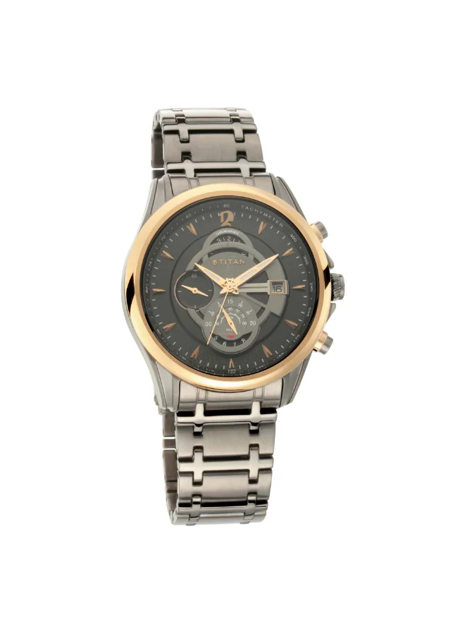 تيتان Men's Stainless Steel Analog Watch 1830KM01 - 45 mm