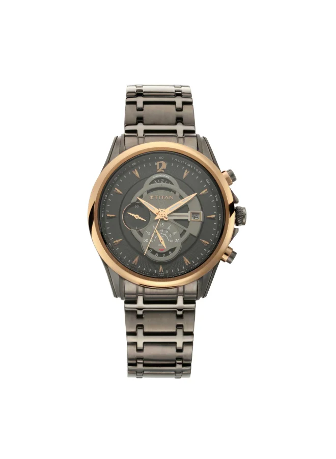 تيتان Men's Stainless Steel Analog Watch 1830KM01 - 45 mm