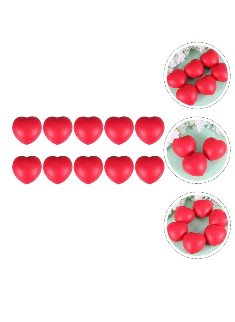 SYOSI Heart Stress Balls 10 Pcs Red Hearts Squeeze Stress Ball 7cm Heart Shaped Balls Fun Party Favors for Kids and Adults - Image 3