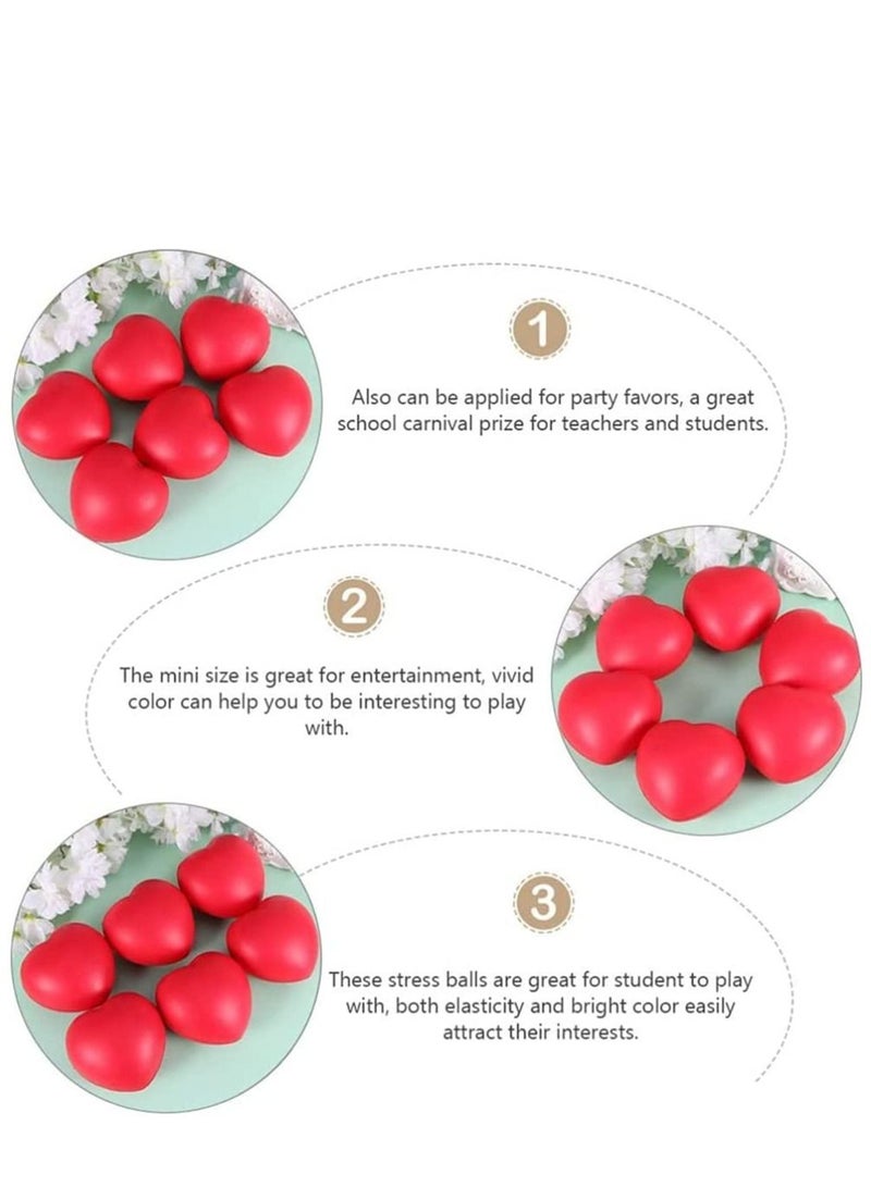 SYOSI Heart Stress Balls 10 Pcs Red Hearts Squeeze Stress Ball 7cm Heart Shaped Balls Fun Party Favors for Kids and Adults - Image 4
