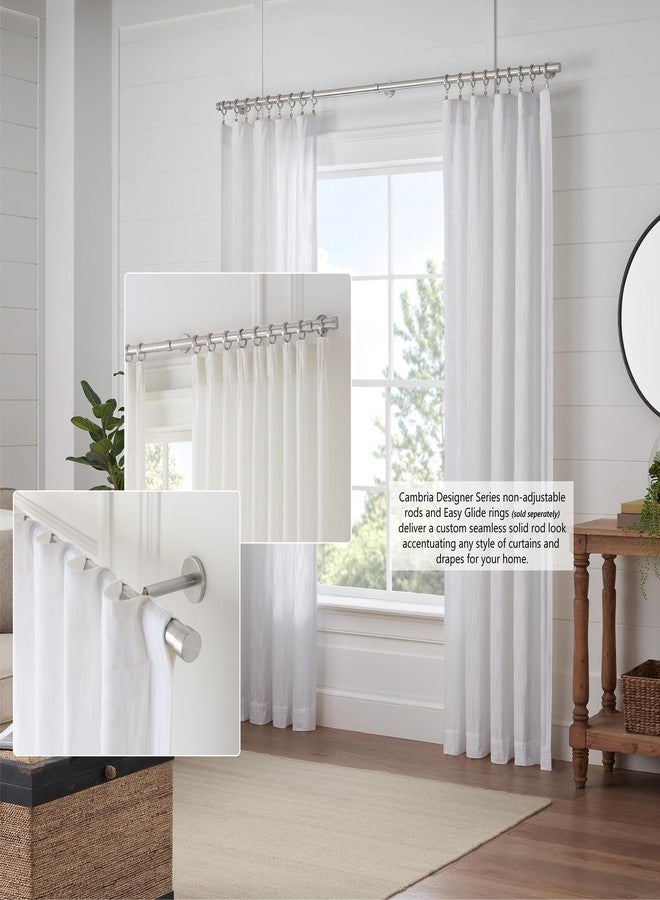 MODE Cambria® Designer Series - Premium 3 foot Custom Curtain Rod - 1-1/8 inch Large Diameter - Non-Adjustable for a Seamless Look - Premium Designer Brackets and End Caps - Brushed Nickel Finish - Image 5