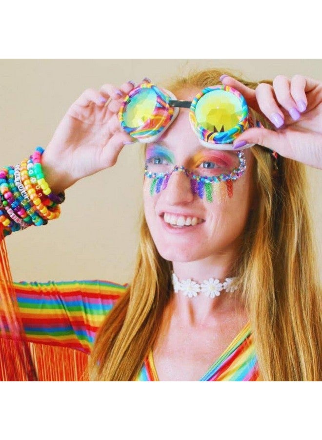 جلو اف اكس نظارات GloFX Kandi Swirl المبطنة من نوع Kaleidoscope، إصدار محدود من Diffraction Rave Edm، قوس قزح - Image 2