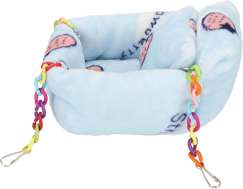 Hamster Hanging Warm Bed, Plush Flannel Hammock with Pillow, Strawberry Pattern - Soft Cozy Comfort, Easy Care, Ideal for Small Pets and Hamsters (M) - Image 1