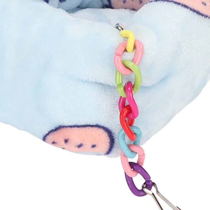 Hamster Hanging Warm Bed, Plush Flannel Hammock with Pillow, Strawberry Pattern - Soft Cozy Comfort, Easy Care, Ideal for Small Pets and Hamsters (M) - Image 3