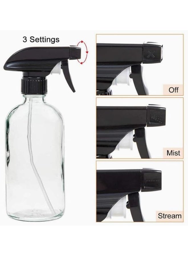 Clear Glass Spray Bottle With Plastic Diffuser 500Ml 7.5X7.5X 17 Cm Set Of 4  Pieces - Image 1
