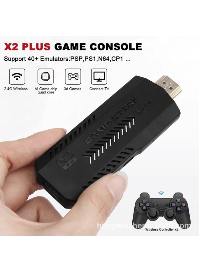 X2 Game TV Stick 2.4G Wireless Double Game HD 4K Arcade Rocker Game Stick-Color:32g Wireless Bluetooth Battery Handle  - Image 5