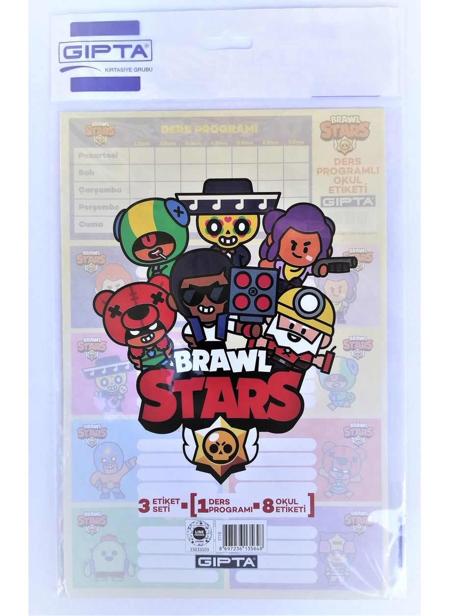Gıpta Brawl Stars School Labels with Lesson Program 3-pack  - Image 2