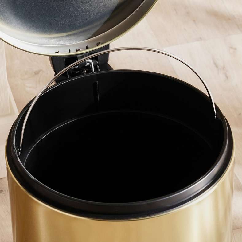 Pan Home سلة مهملات معدنية ذهبية للمنزل - Image 3