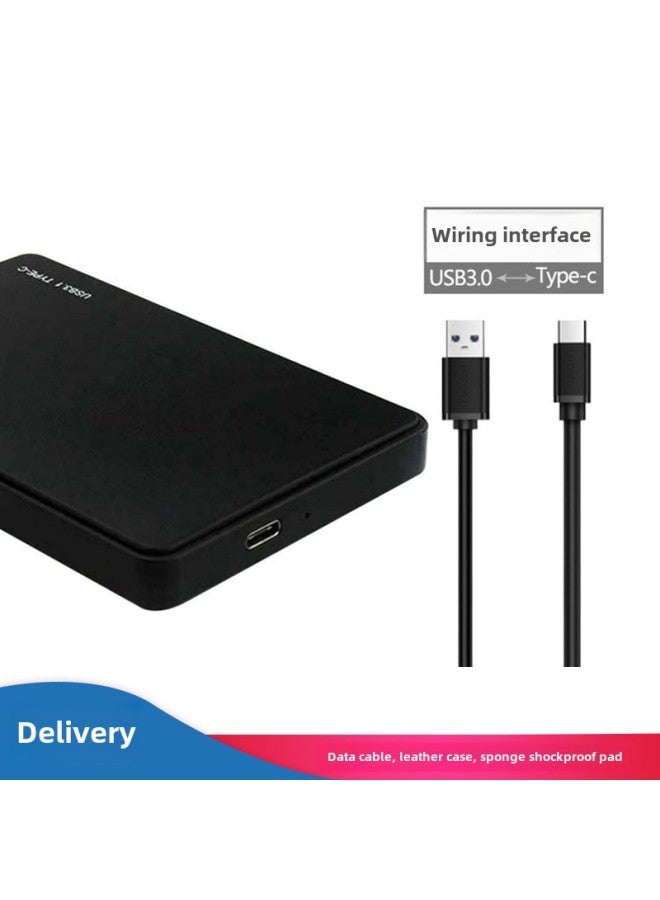Type-c Mobile Hard Disk Box 2.5 Inch Ssd Solid State Drive Shell Sata Serial Notebook External Box-Color:U25Q73.1 A- C Black - Image 1